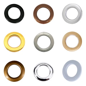 10 Curtain Eyelet Rings Clip Grommet Blinds Drapery Self Sealing 42mm Round Ring - Picture 1 of 57