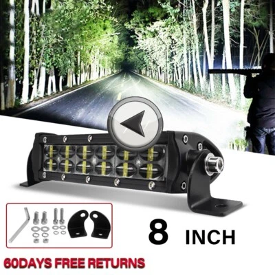 10D 8'' inch LED Light Bar Spot Offroad Backup Driving Pickup ATV Marine 4X4 - Image 1 of 4