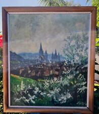 Antique Oil Painting Landscape Gottfried Scheer Signed Original Ansbach Germany