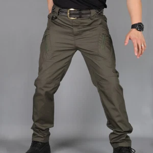 Mens Tactical Work Trousers Cargo Pants Waterproof Hiking Combat Outdoor Pants - Picture 1 of 10