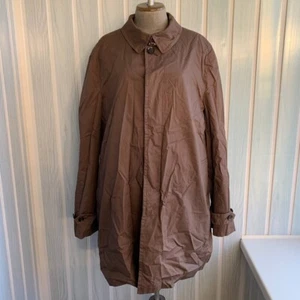 Hackett Brown Cotton & Polyester Pockets Packable Mac Long Coat Jacket Size XXL - Picture 1 of 24