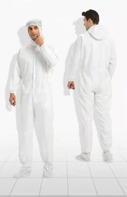 Unisex ESD Mono Antiestático Ropa Capucha con Zapatos Cubierta Laboratorio Protector Grande Foto 1 de 4