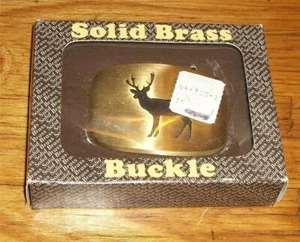 1979 BTS MESSING GÜRTELSCHNALLE NEU BOCK HIRSCH ELCH KARIBU VINTAGE RETRO MODE ACCESSOIRE - Bild 1 von 4