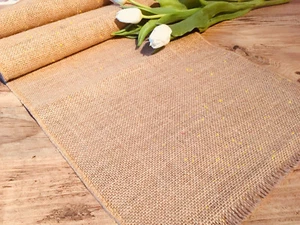 BRILLO Rústico Arpillera Yute Corredores Boda Hesse Mesa Ropa Corredor 30 cm de ancho - Imagen 1 de 4