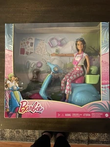 Barbie Fashionistas Doll and Scooter Travel Playset With Stickers & Accessories - Picture 1 of 2