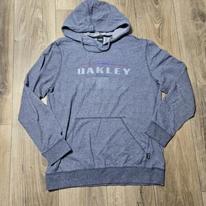 Herren Oakley Kapuzen Hoodie Sweatshirt Gr. Large meliert grau Spellout - Bild 1 von 9