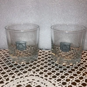 Pair (2) Cutty Sark The Real McCoy W/ Pewter Emblem Rocks Glass 10oz Whiskey - Picture 1 of 4