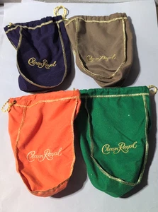 CROWN ROYAL GEMISCHTE FARBEN TASCHEN KONVOLUT (4) LILA GRÜN ORANGE BRAUN - Bild 1 von 4