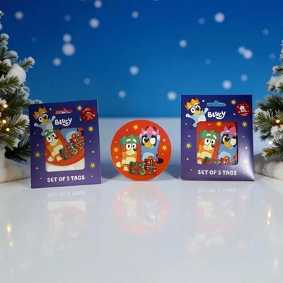 10 x BBC Bluey christmas gift tags (2 x 5) Bluey Gift Tags
