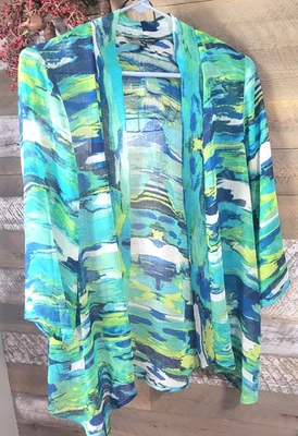 Cárdigan abierto ligero semitransparente para mujer de la marca Slinky Kimono Colorido S M boh Foto 1 de 3