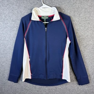 LRL Lauren Active Jacke Full Zip Up Navy Blau Weiß Rot Besatz Pullover - Bild 1 von 8