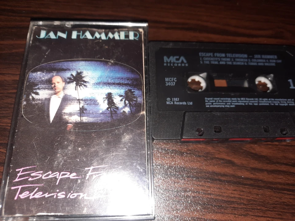 JAN HAMMER - ESCAPE FROM TELEVISION - CASSETTE TAPE ALBUM 1987 MIAMI VICE - Bild 1 von 1