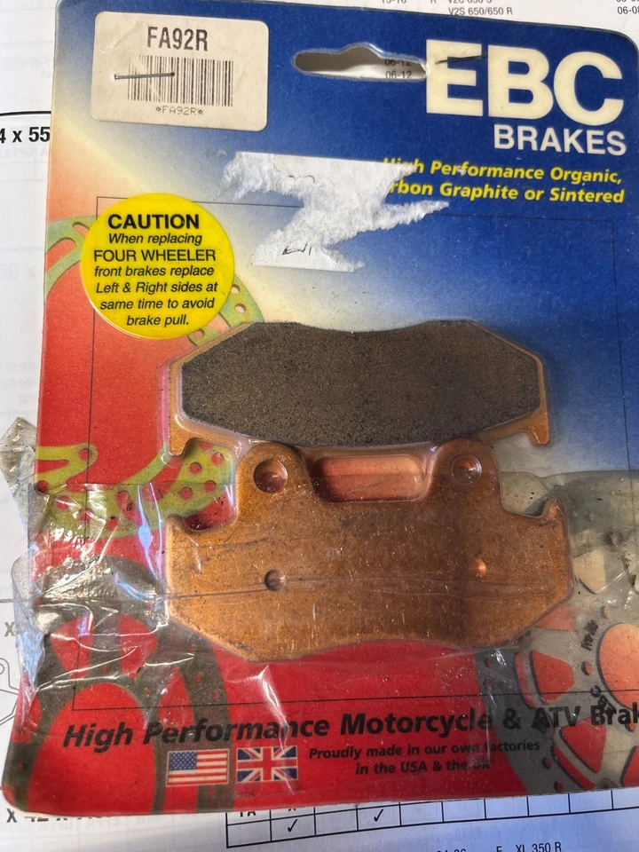 EBC FA92R  Brake Pads Honda ATC/TRX/XR/XL/CR/ 125'S- 600'S FRONT/REAR 1984-1987  - Image 1 of 1