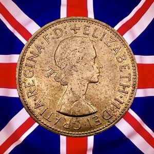 1964 Great Britain Penny - Elizabeth II - UNC - Combined Ship - Picture 1 of 2