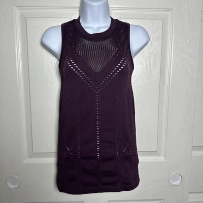 Athleta Purple Mesh Workout Tank Top Size XS Perforated Ventilated Beachy Gym - Image 1 of 4
