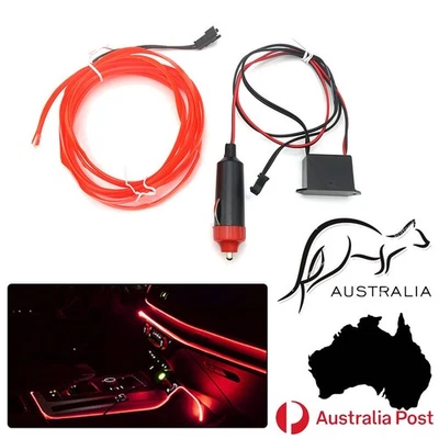  Led Wire Strip 2M Atmosphere Light 12V Cold Dashboard Interior For Infiniti Red - image 1 of 4