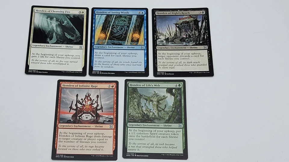 5 Honden Enchantment - Eternal Masters - 1x of each - MP-NM - Sets Magic MTG FTG - Image 1 of 1