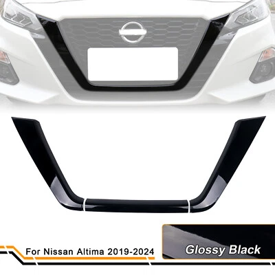 For 2019-2024 Nissan Altima Front Grille Frame Cover Trim Glossy Black JDM Style — 第 1/4 张图片