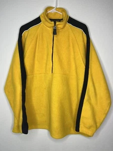 Pro Spirit Fleece Pullover Sweater Zip VINTAGE Yellow Black Mens Size Large L - Picture 1 of 18