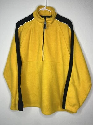 Pro Spirit Fleece Pullover Sweater Zip VINTAGE Yellow Black Mens Size Large L - Image 1 of 4