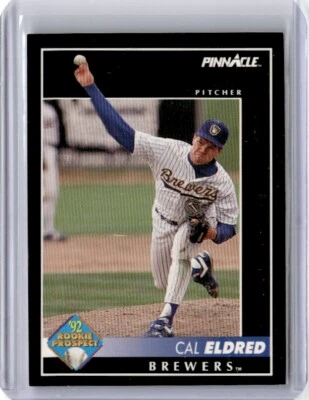 1992 Pinnacle Cal Eldred Baseball Card Milwaukee Brewers #249 - Image 1 of 2