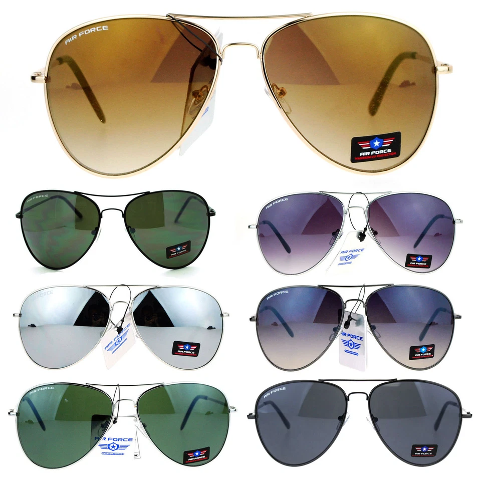 Gafas de sol Airforce clásicas de gran tamaño con borde de metal para oficial Foto 1 de 1