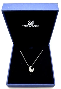 NIB Swarovski Crescent Moon Crystal Luna Necklace Silver - Picture 1 of 2