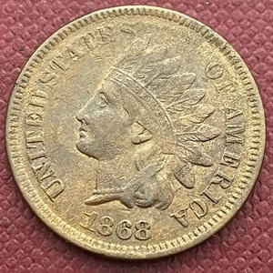 1868 Indian Head Cent 1c High Grade AU #54474 - Picture 1 of 2