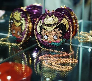 Kathrine Baumann BETTY BOOP swarovski CRYSTAL PURSE CLUTCH SHOULDER BAG DISNEY - Picture 1 of 12