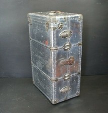 Rare Vintage Aluminium Wardrobe Trunk Chest Luggage