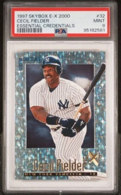 PSA 9 Cecil Fielder 1997 E-X2000 Essential Credentials #37/99  POP 2 Zero^ - Image 1 of 3