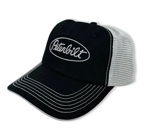 NEW Authentic Peterbilt Trucker Style, Mesh, Snap Back, Adjustable Black & Gray - Picture 1 of 4