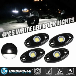 For SUV Pickup Truck 4Pcs LED Rock Light Fenders Underbody Glow Pods Kit White - Foto 1 di 12