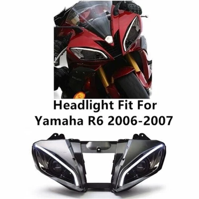 1X LED Headlight Assembly For Yamaha YZF R6 2006-07 Without Demon Eye Headlamp - Image 1 of 4