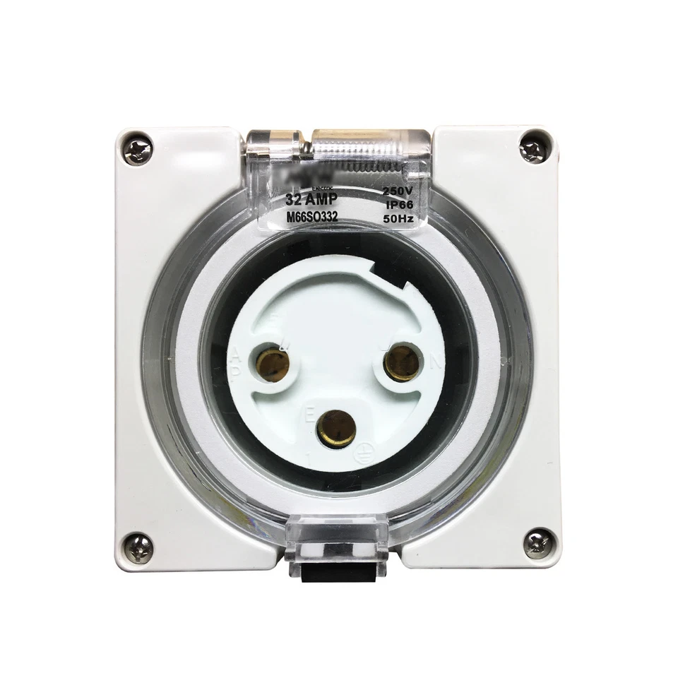 32A AMP 3 Pin Socket Outlet 240V 3 Pin Socket Outlet Round Pin Socket 56 series - Image 1 of 3