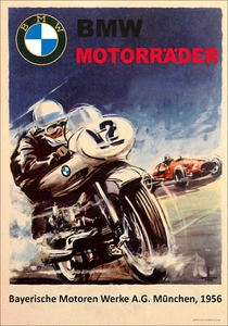 Póster vintage alemán de motorizador BMW 1956 - Imagen 1 de 1