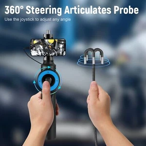Oiiwak 360° Endoscope Camera 1080P Snake Borescope Inspection with 8 LED Lights - Picture 1 of 18