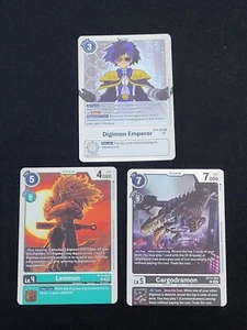Digimon Foil Holo Emperor BT8-094 Cargodramon BT14-064 Leomon BT14-048 - Picture 1 of 14