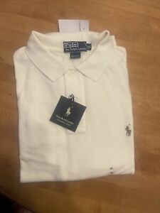 NWT Ralph Lauren Long Sleeve Cream Colored Polo Shirt - Size XL