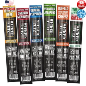 Premium Beef Jerky Sticks Protein-Rich 6-Flavor Variety Pack 1.5 oz, 18-Pack - Picture 1 of 6
