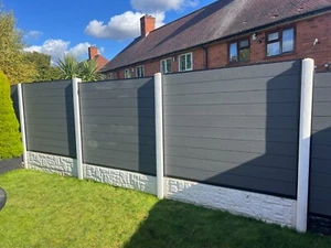 Composite Fence Supply and Installation Concrete Posts Gravel Board - Picture 1 of 4