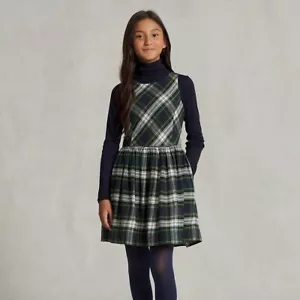 Polo Ralph Lauren Dress Girls Size 8 Blackwatch Twill Plaid Cotton Academia - Picture 1 of 15