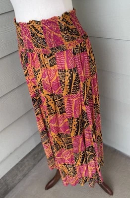 FALDA VINTAGE FORENZA Talla Pequeña Cintura Calada Bolsillos Gauzy Boho Foto 1 de 4