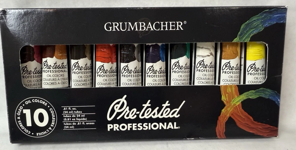 Grumbacher Pre-Tested Oil Color Set, 24ml Tubes, 10-Color Multicolor -- NEW - Image 1 of 4