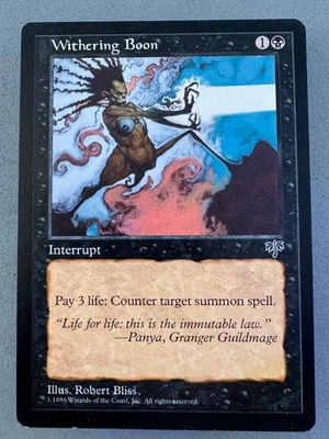 Withering Boon MTG Mirage—Lightly Played  Excellent—Vintage Magic the Gathering - Image 1 of 4
