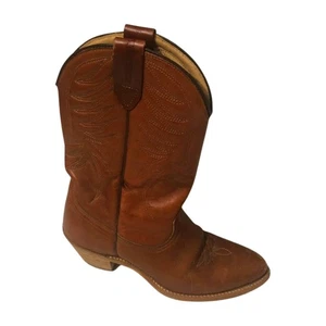 VTG Wolverine 1942 Brown Western Cowboy Boots Womens Sz 7 M Vibram Sole - Picture 1 of 10