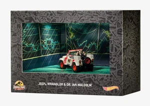 Hot Wheels Collectors Jurassic Park Jeep Wrangler & Dr Ian Malcolm Figura 1:64 - Foto 1 di 4