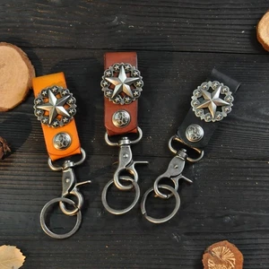 Portachiavi uomo pelle bovina calda portachiavi auto vintage portachiavi retrò - Foto 1 di 11