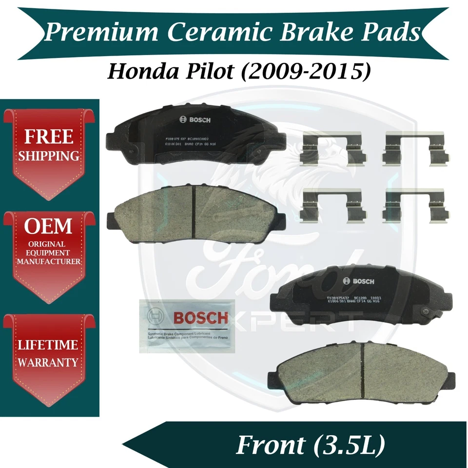 Bosch OEM Front Ceramic Brake Pads Kit For 2009-2015 Honda Pilot Lifetime Warran - Image 1 of 4