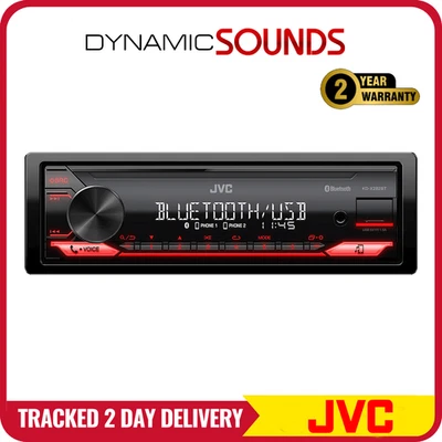 JVC KD-X282BT Single Din CD Receiver, Bluetooth, USB, AUX, FM, MP3 Car Stereo - Image 1 of 4